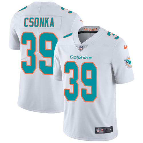 Nike Miami Dolphins #39 Larry Csonka White Men Stitched NFL Vapor Untouchable Limited Jersey